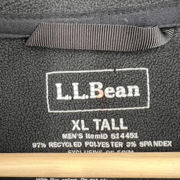 L.L. Bean softshell full zip front lightweight jacket black gray XL Tall XLT - Picture 6 of 11